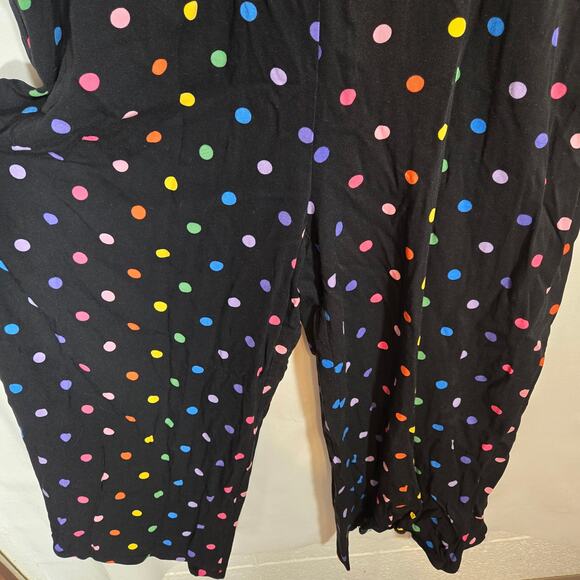 Collectif Thelma Rainbow Polka Dot Flutter Sleeve Cropped Jumpsuit V Neck 10 L - Picture 6 of 10